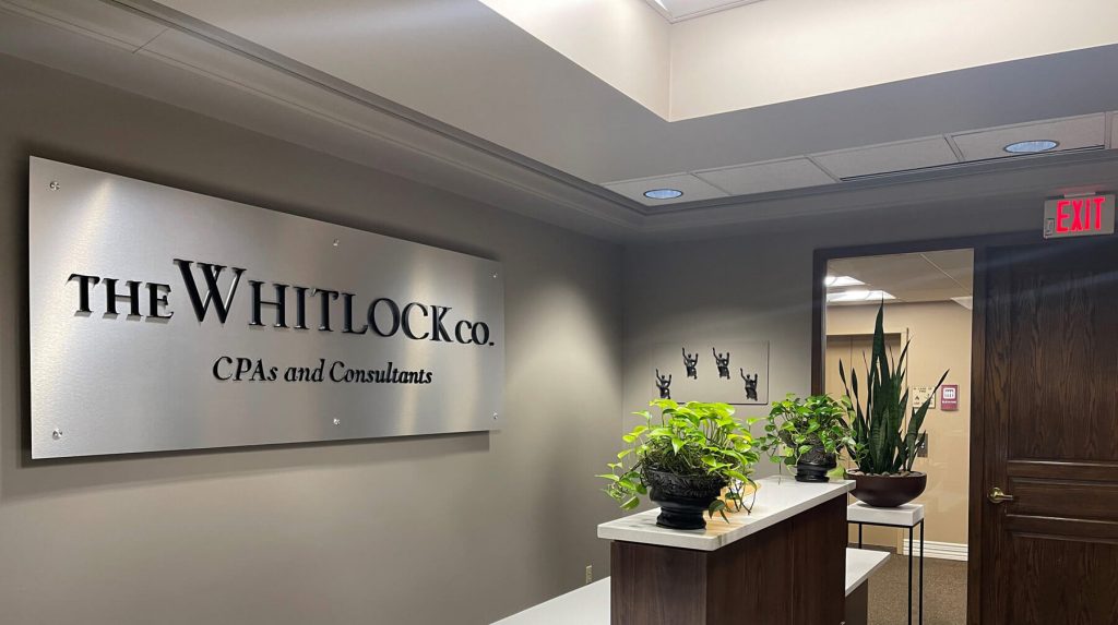 Whitlock lobby sign